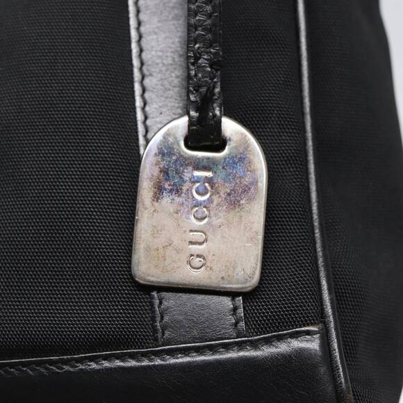 GUCCI Hand Bag Nylon Leather Black Silver 000 2854 0500 5 - Picture 14 of 16